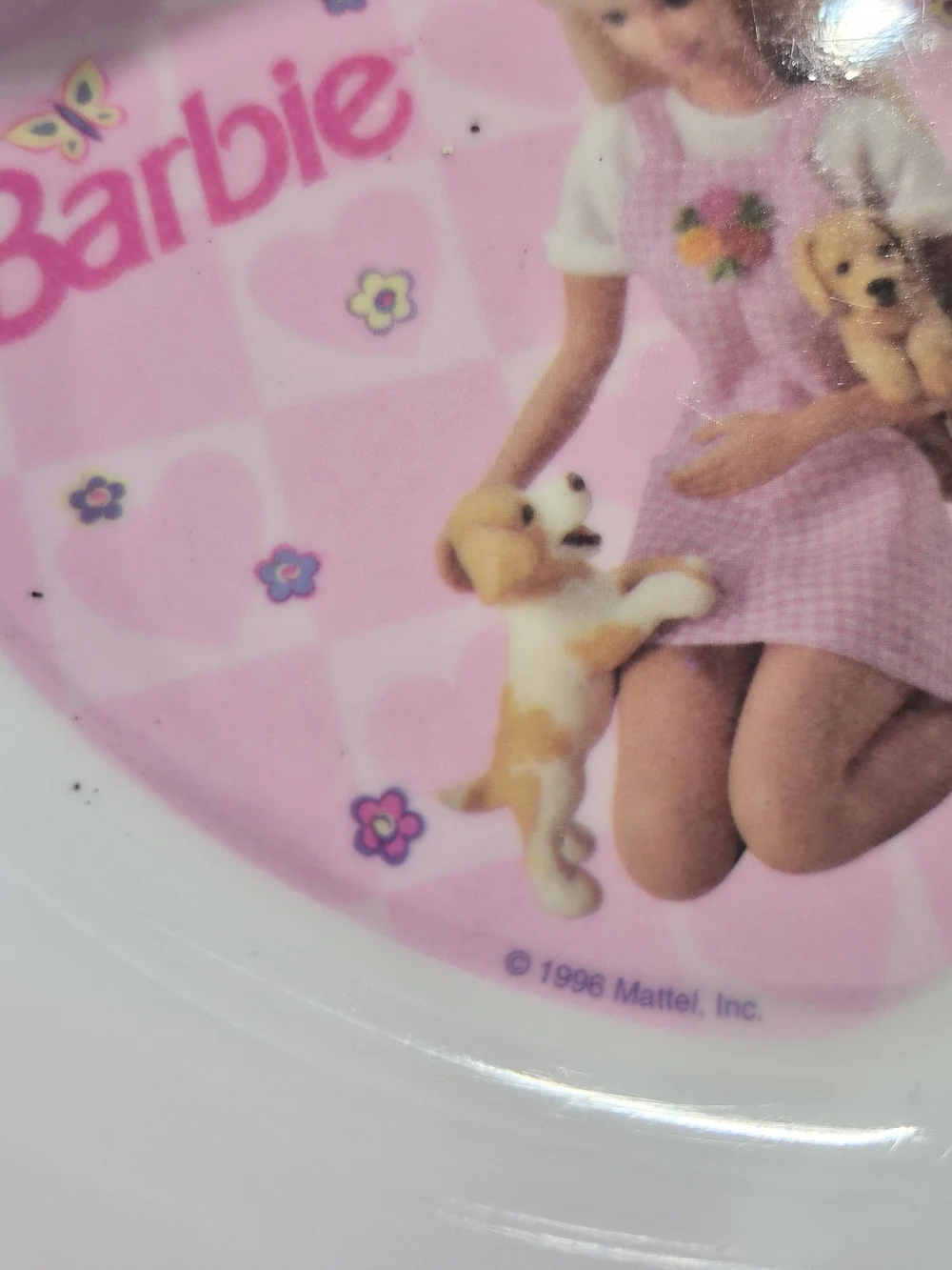 Vintage 1996 Barbie heart-shaped bowl made by Zak Designs for Mattel